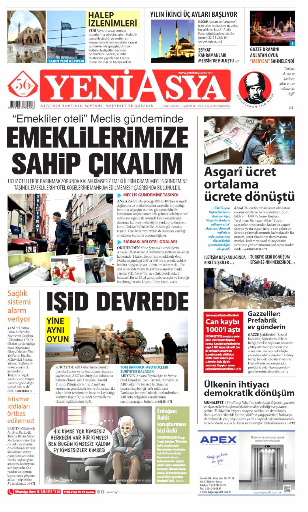 Millet düşmanlarına fırsat vermeyin: 15 Aralık 2025 Pazartesi güncel gazete manşetleri... 13