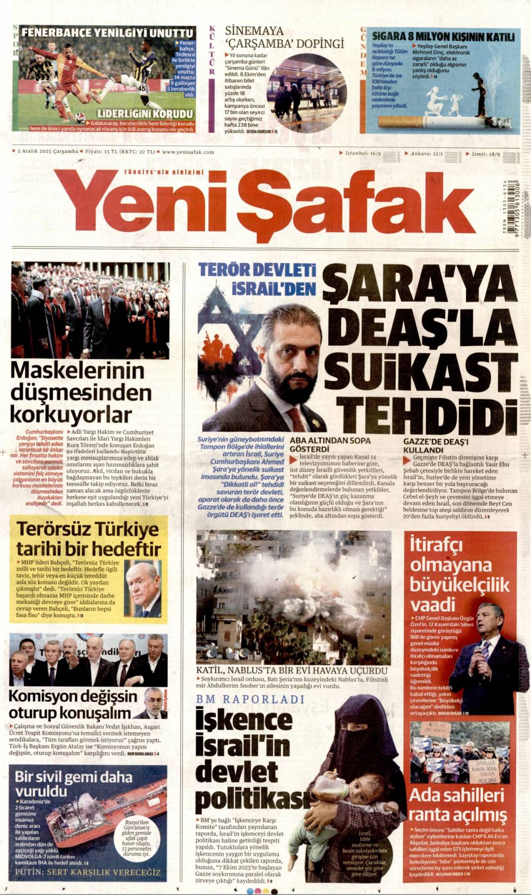 Yeni Türkiye'de herkese eşit özgürlük: 3 Kasım 2025 Çarşamba güncel gazete manşetleri... 6