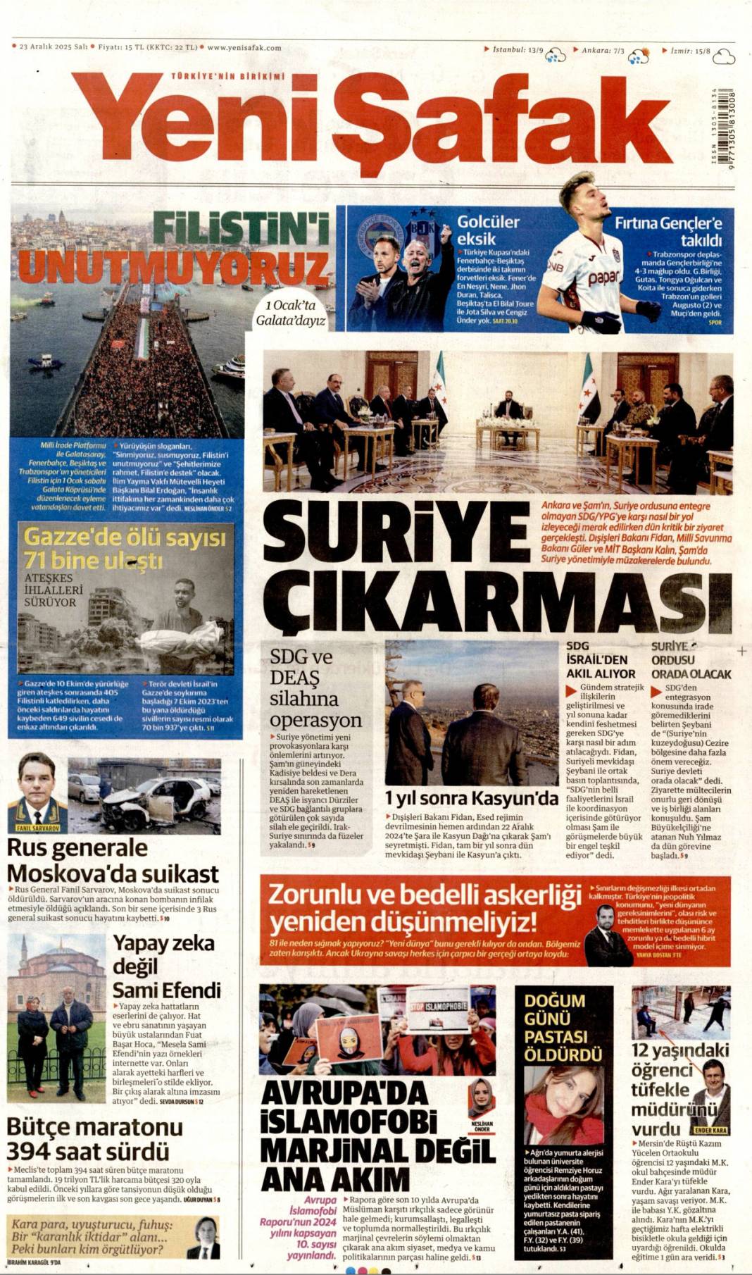 Yalıda ünlülere uyuşturucu servisi: 23 Aralık 2025 Salı, güncel gazete manşetleri 25