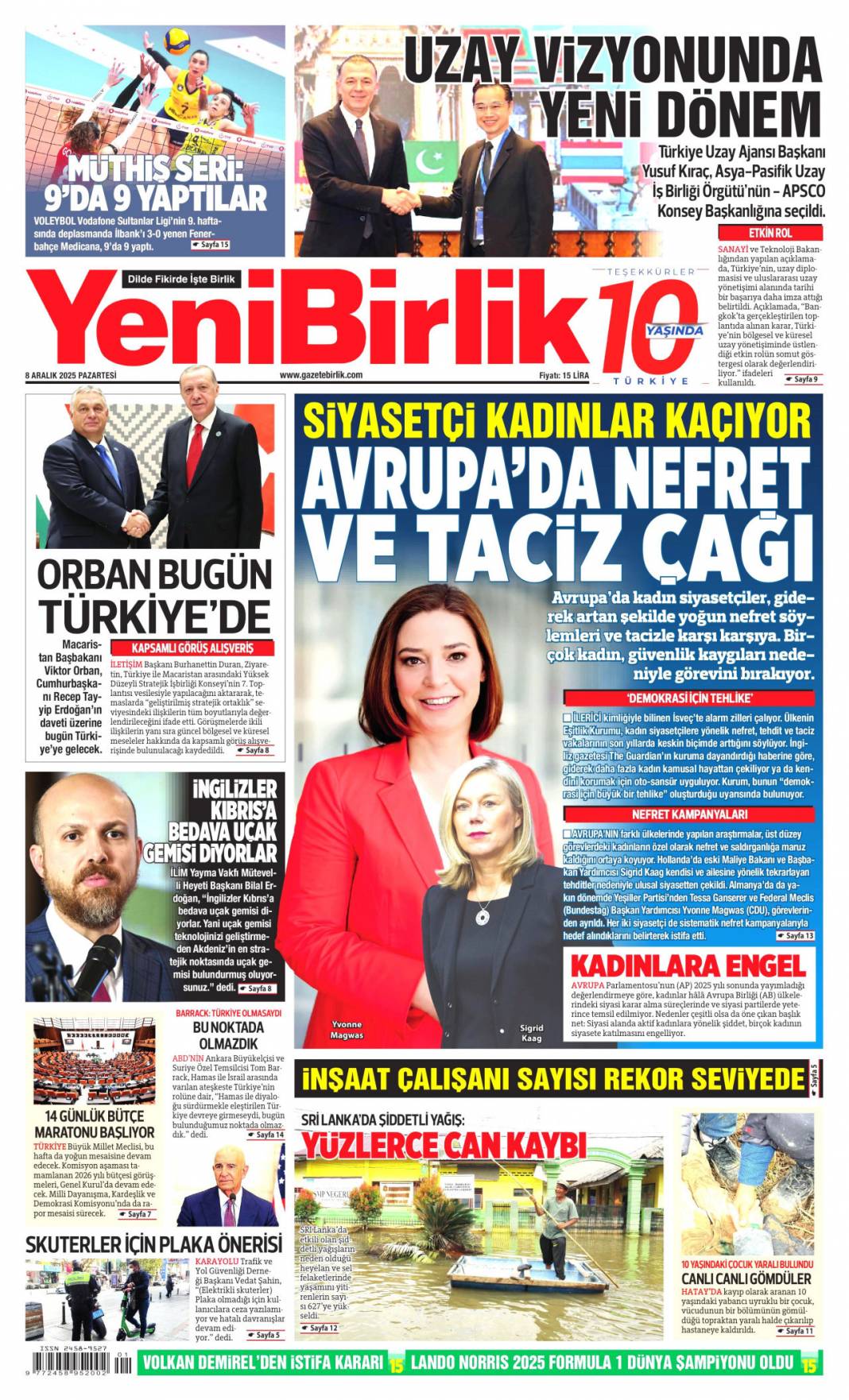 Klasik CHP zihniyeti: 8 Aralık 2025 Pazartesi güncel gazete manşetleri... 23