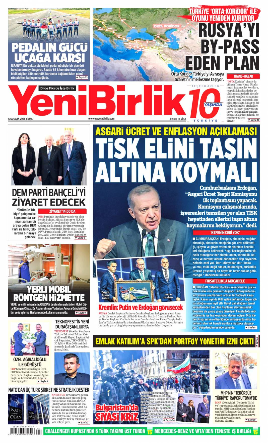 Süreçte üç kritik eşik: 12 Kasım 2025 Cuma güncel gazete manşetleri... 24