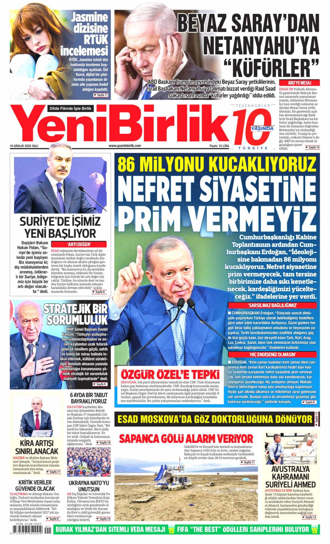 Kalpten bir veda: 16 Aralık 2025 Salı, gündeme dair konularla gazete manşetleri... 24