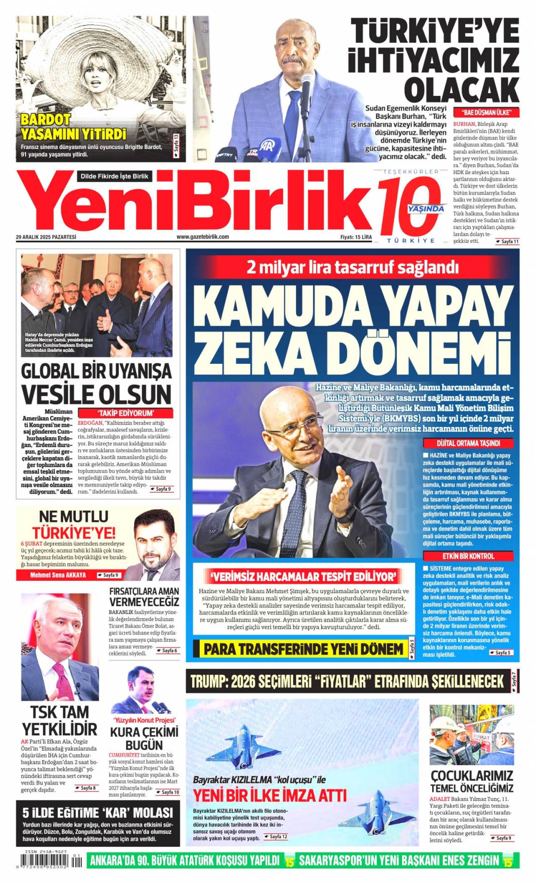 Her an savaşa hazır: 29 Aralık 2025 Pazartesi güncel gazete manşetleri 23