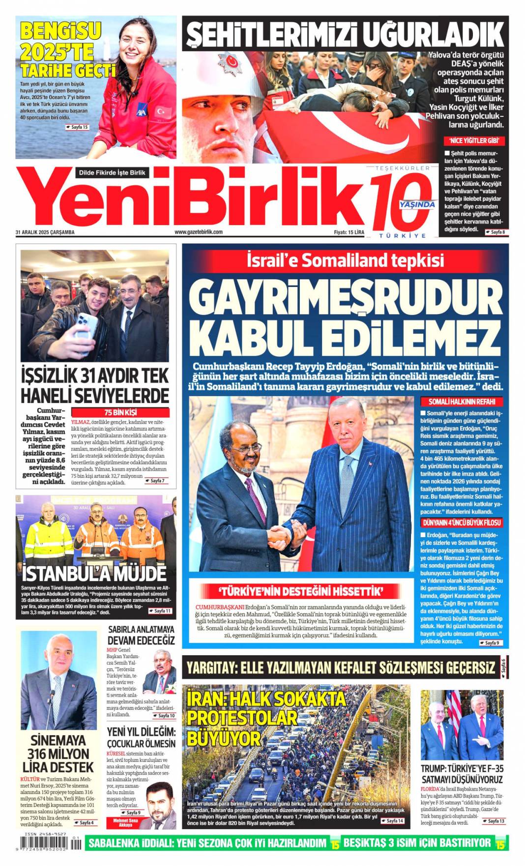 Büyük temizlik başladı: 31 Aralık 2025 Çarşamba güncel gazete manşetleri 16