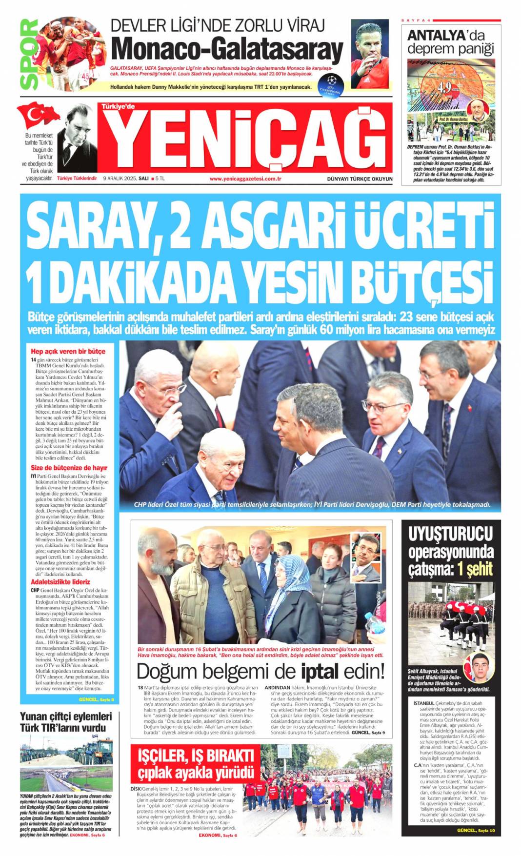 Ticaret hedefi 10 milyar dolar: 9 Aralık 2025 Salı, güncel gazete manşetleri... 25
