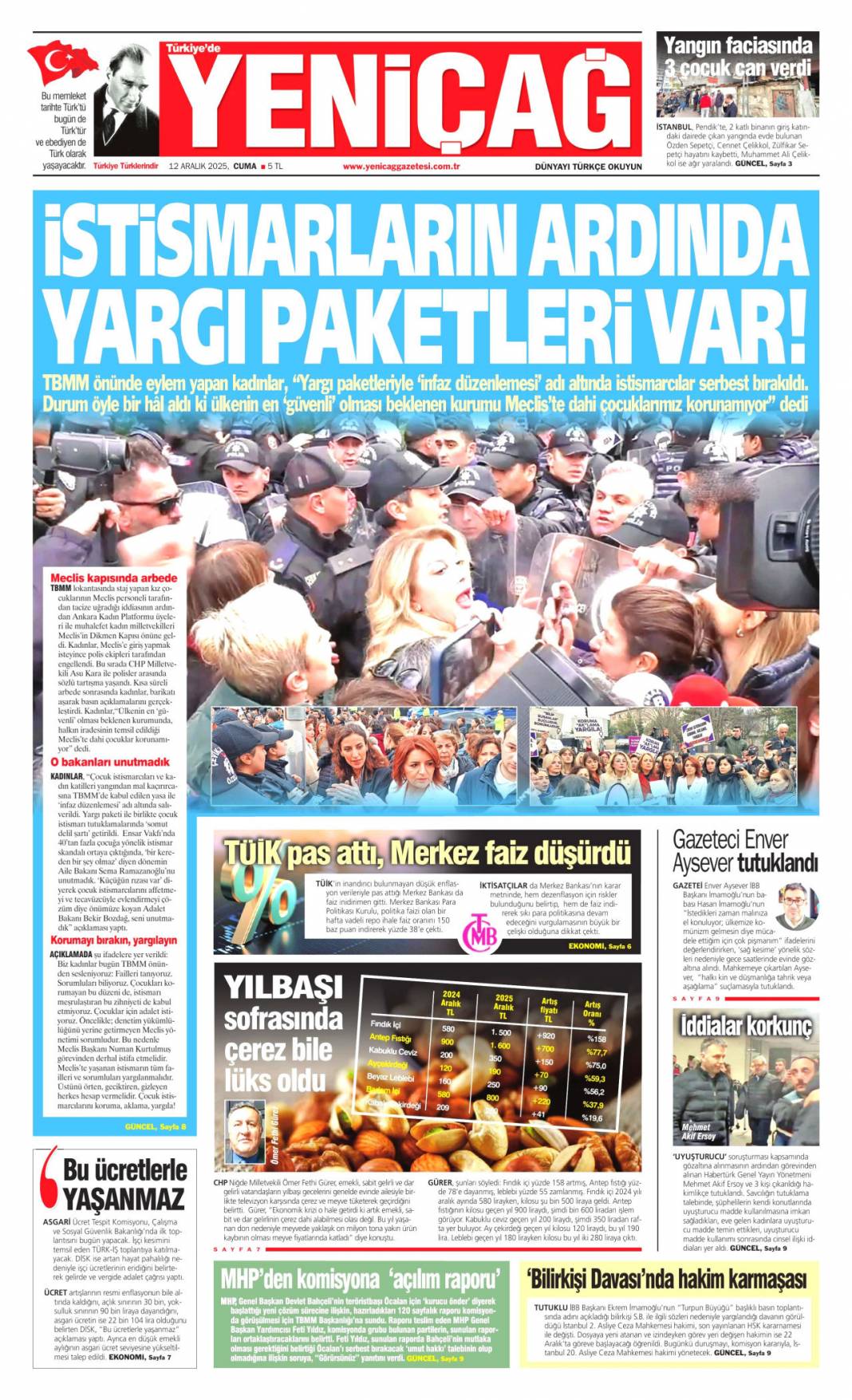 Süreçte üç kritik eşik: 12 Kasım 2025 Cuma güncel gazete manşetleri... 25