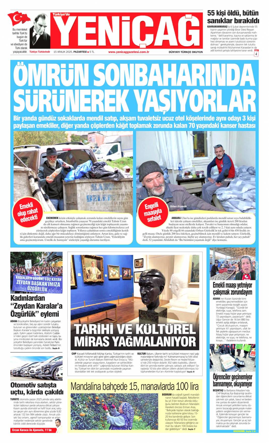 Millet düşmanlarına fırsat vermeyin: 15 Aralık 2025 Pazartesi güncel gazete manşetleri... 10