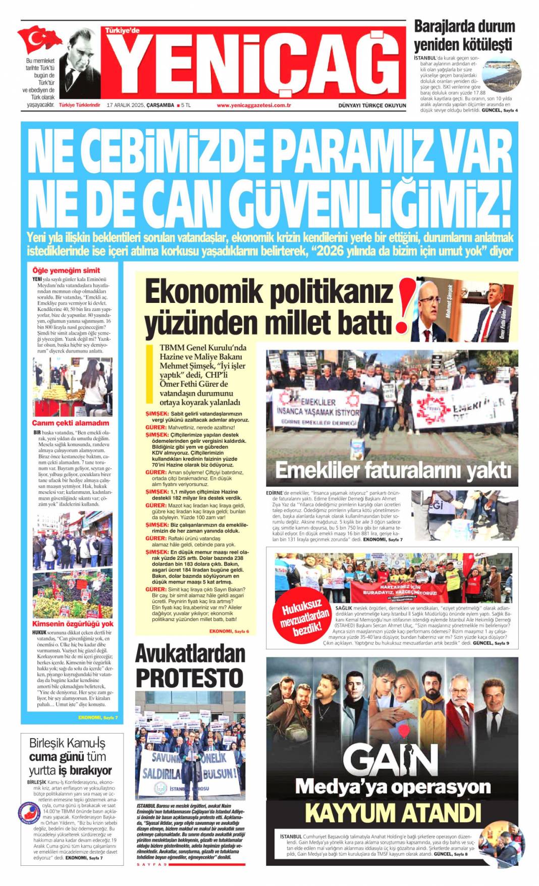 Güllü'nün cinayetinde miras kuşkusu: 17 Aralık 2025 Çarşamba, güncel gazete manşetleri... 24