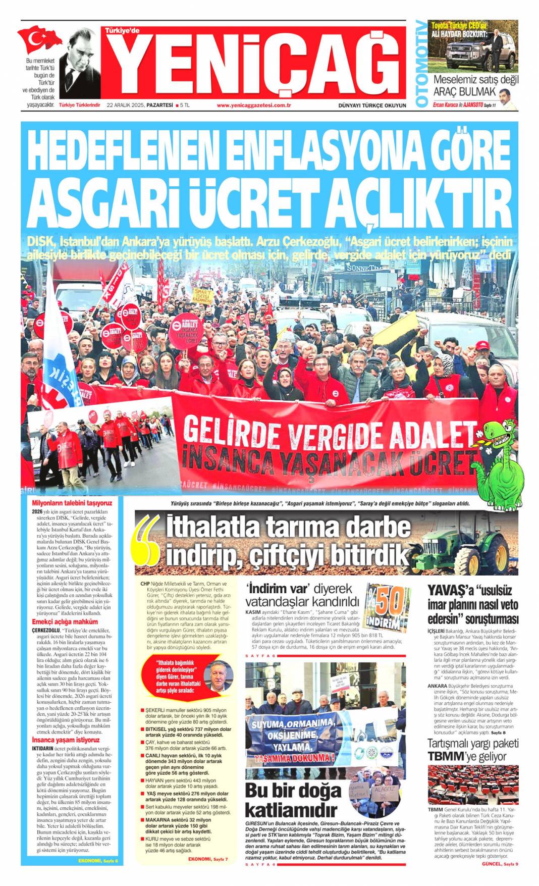 Dar ve sabit gelirli 2026'da güçlenecek: 22 Aralık 2025 Pazartesi, güncel gazete manşetleri... 25