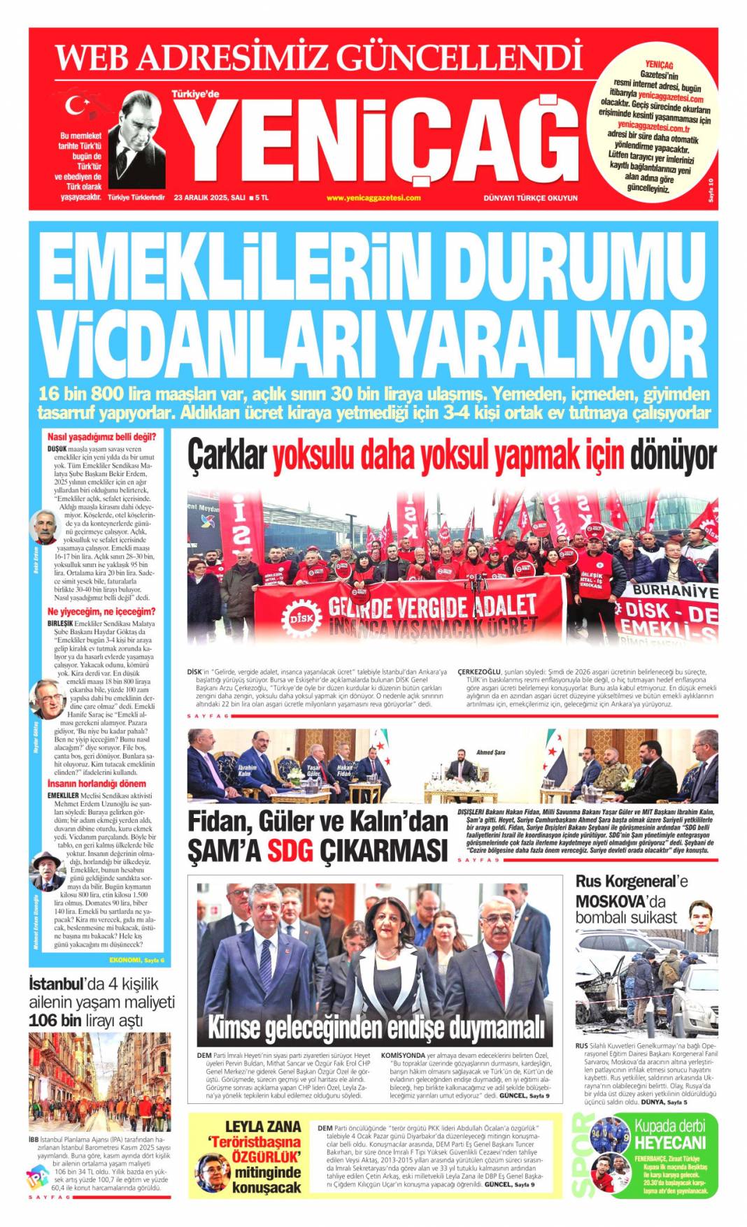 Yalıda ünlülere uyuşturucu servisi: 23 Aralık 2025 Salı, güncel gazete manşetleri 24