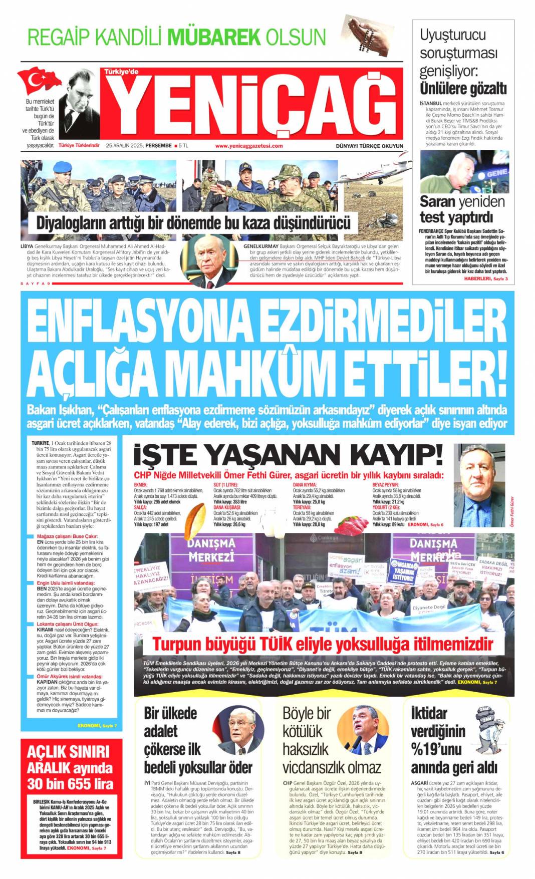 Ege ve Akdeniz'de hakkımızı yedirmeyiz: 25 Aralık 2025 Perşembe güncel gazete manşetleri 12