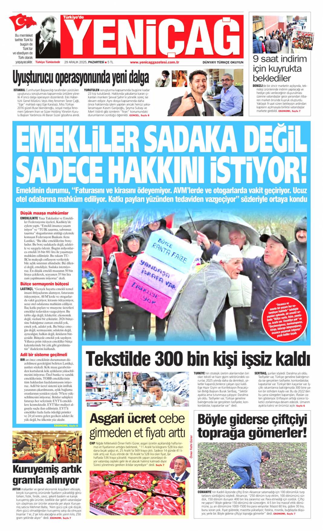 Her an savaşa hazır: 29 Aralık 2025 Pazartesi güncel gazete manşetleri 24