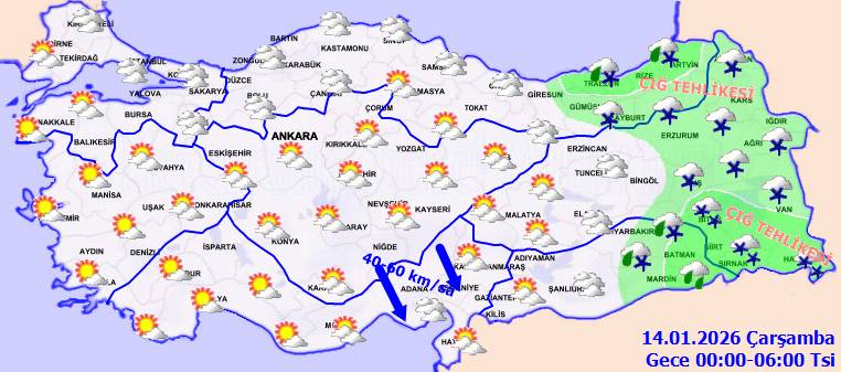 Kar, yağmur, buzlanma ve soğuk hava etkili olacak! Bugün hava nasıl, Salı günü hava nasıl olacak? 6