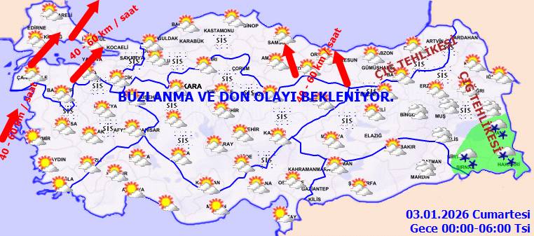 Meteoroji'den uyarı üstüne uyarı: Don ve buzlanmaya dikkat! Bugün hava nasıl, Pazartesi hava nasıl olacak? 6