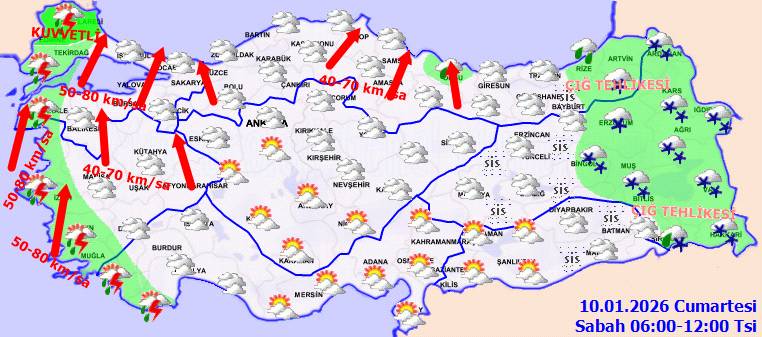 Meteoroloji o bölgelere dikkat çekti: Lapa lapa kar yağacak! Bugün hava nasıl, Cumartesi hava nasıl olacak? 9