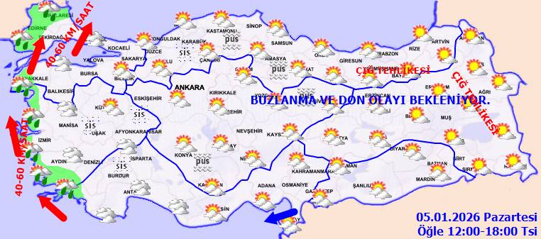 Meteoroloji'den uyarı: O bölgelerde, don, fırtına ve çığ tehlikesi! Bugün hava nasıl, Pazartesi hava nasıl olacak? 9