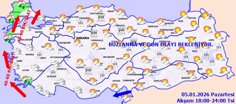Meteoroloji'den uyarı: O bölgelerde, don, fırtına ve çığ tehlikesi! Bugün hava nasıl, Pazartesi hava nasıl olacak? 11