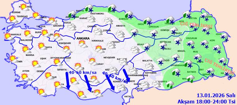 Kar, yağmur, buzlanma ve soğuk hava etkili olacak! Bugün hava nasıl, Salı günü hava nasıl olacak? 11