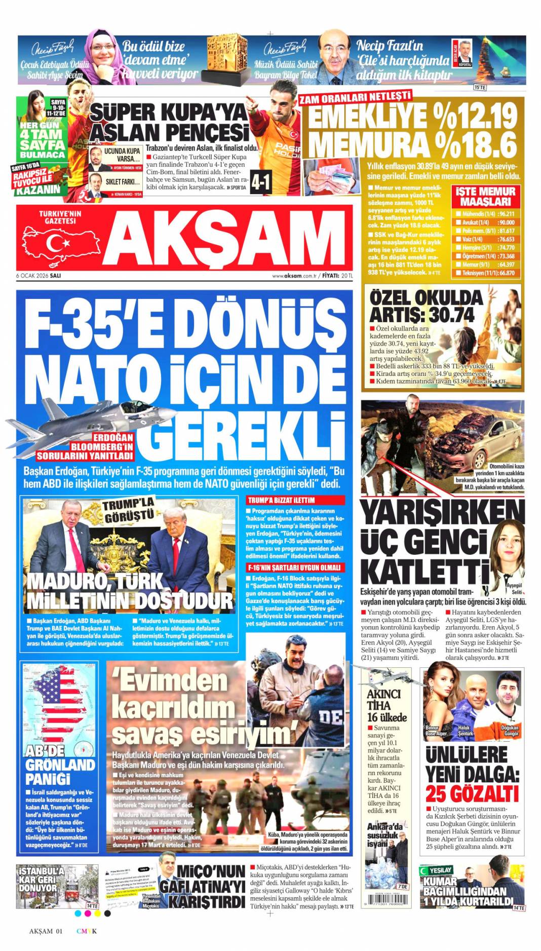 Vahşi Batı geri geldi: 6 Ocak 2026 Salı güncel gazete manşetleri 9