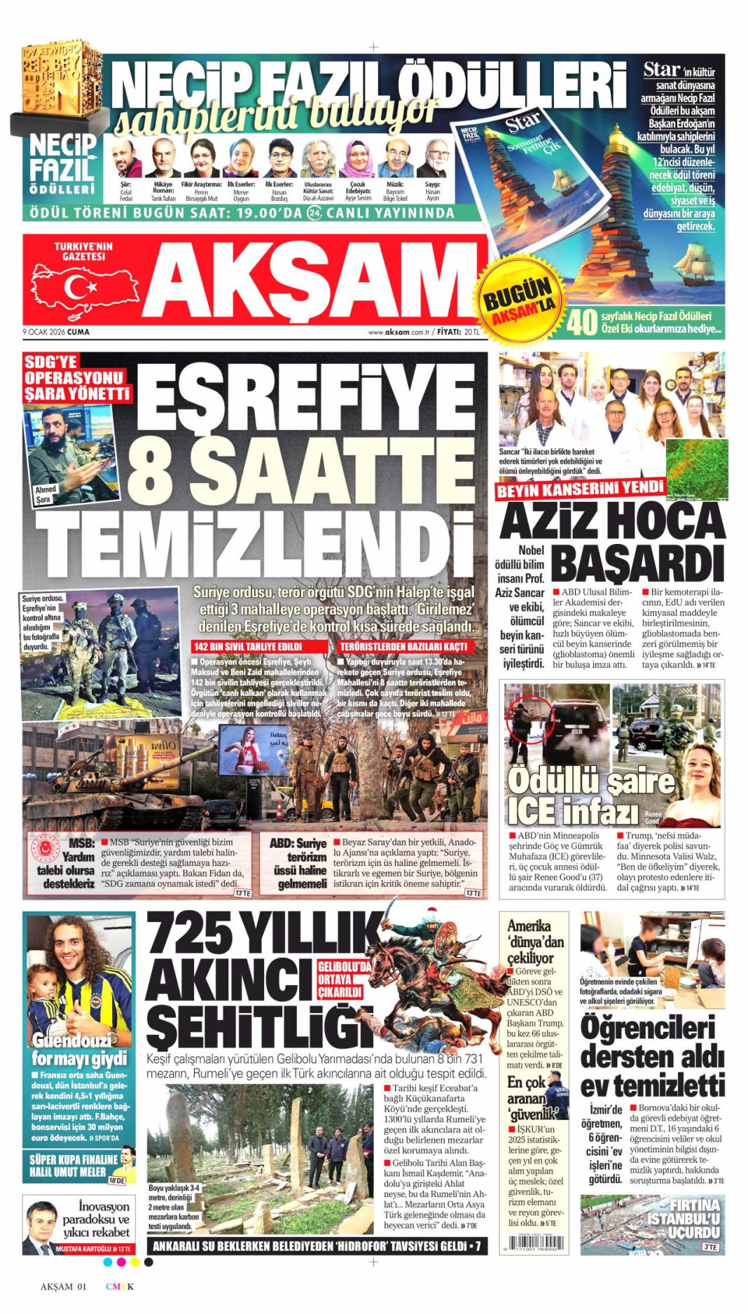 Türkiye havacılıkta küresel üst oluyor: 9 Ocak 2026 Cuma güncel gazete manşetleri 6