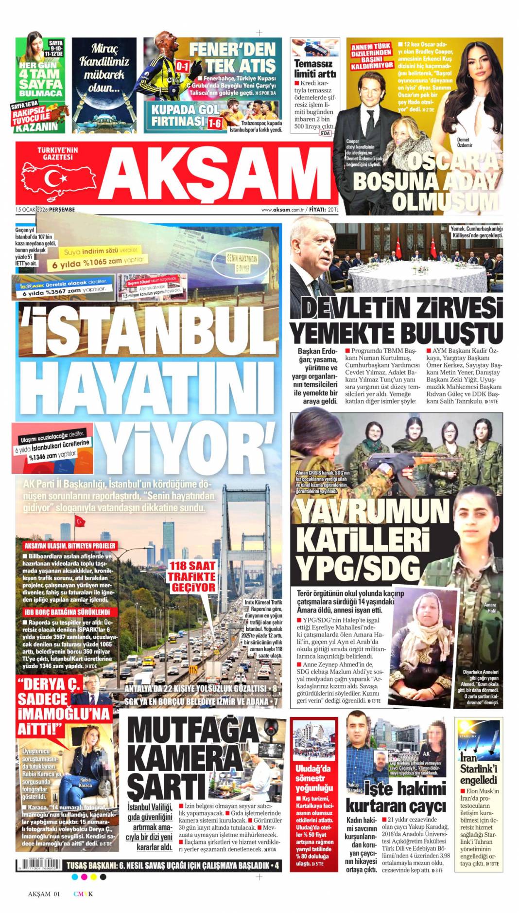 İBB'yi soydular kumarda yediler: 15 Ocak 2026 Perşembe, güncel gazete manşetleri 23