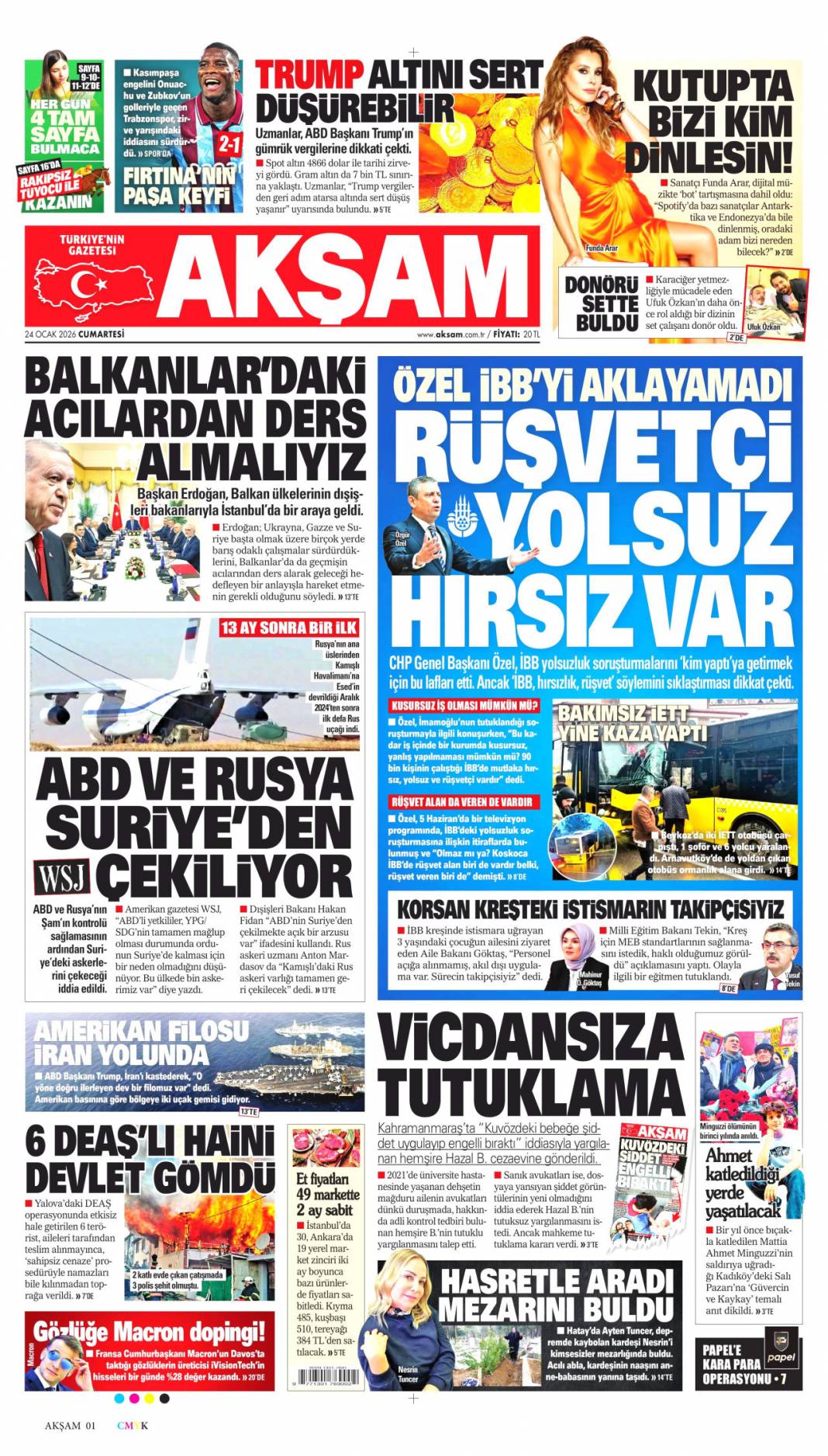 Eski YPG'li vurgunu itiraf etti: ABD'yi böyle soyduk! 24 Ocak 2026 Cumartesi güncel gazete manşetleri 11