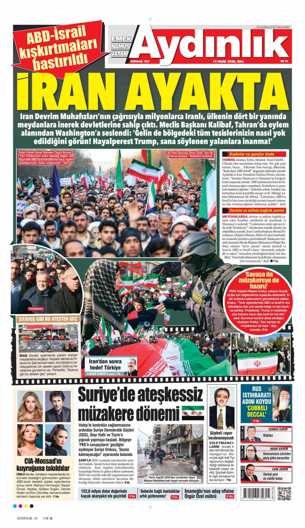 İran'da enformasyon savaşı: 13 Ocak 2026 Salı güncel gazete manşetleri 8