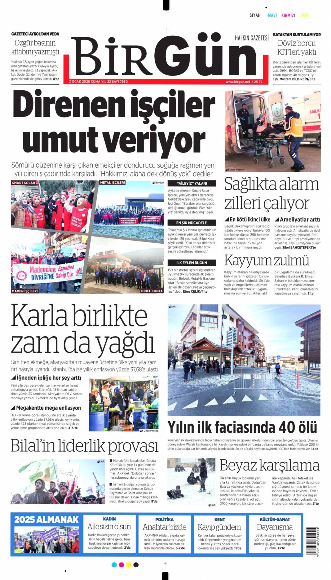 Türkiye susmadı, Gazze'yi unutmadı: 2 Ocak 2026 Pazartesi güncel gazete manşetleri 15