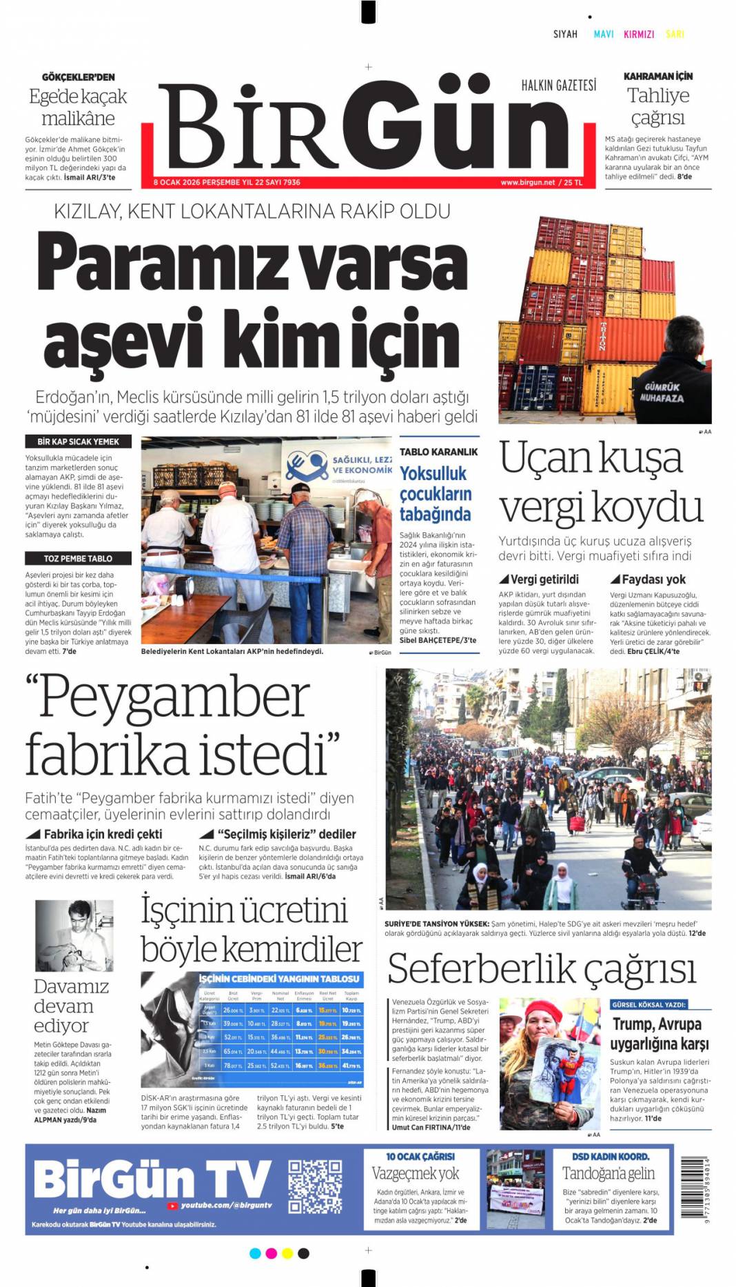 Küresel fırtınadan selametle çıkacağız: 8 Ocak 2026 Perşembe güncel gazete manşetleri 9