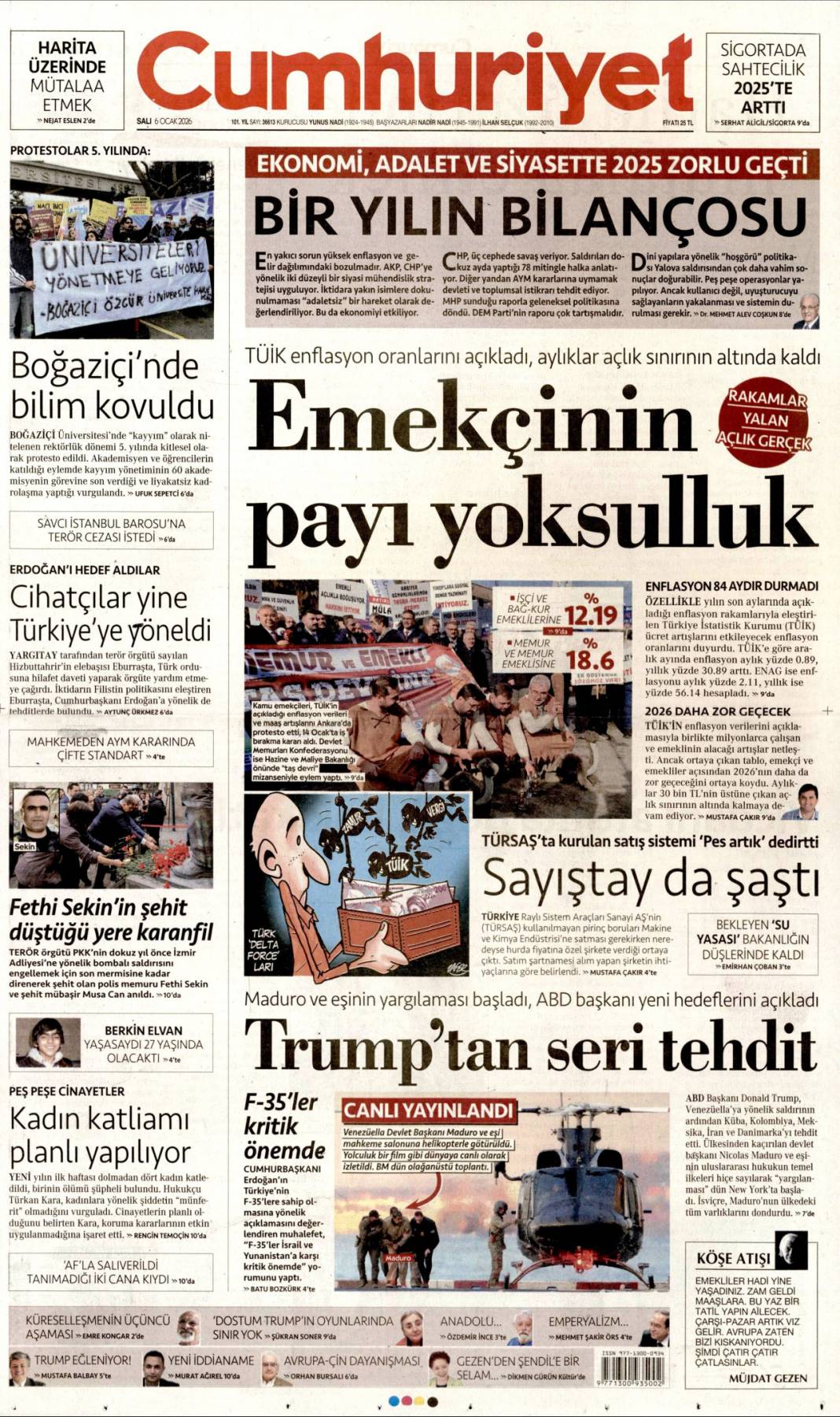 Vahşi Batı geri geldi: 6 Ocak 2026 Salı güncel gazete manşetleri 5