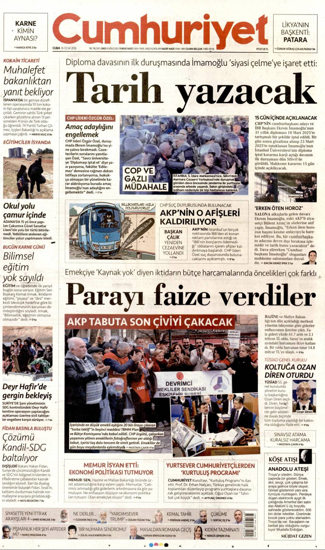 Bağımlılık terör kadar tehlikeli: 16 Ocak 2026 Cuma güncel gazete manşetleri 5