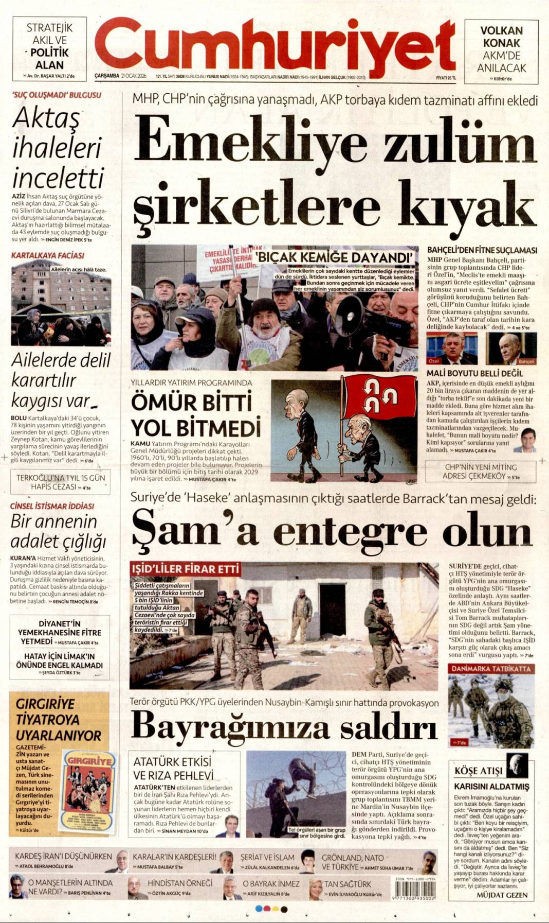 Suriye'de terör devri kapanıyor! 21 Ocak 2026 Çarşamba güncel gazete manşetleri 7