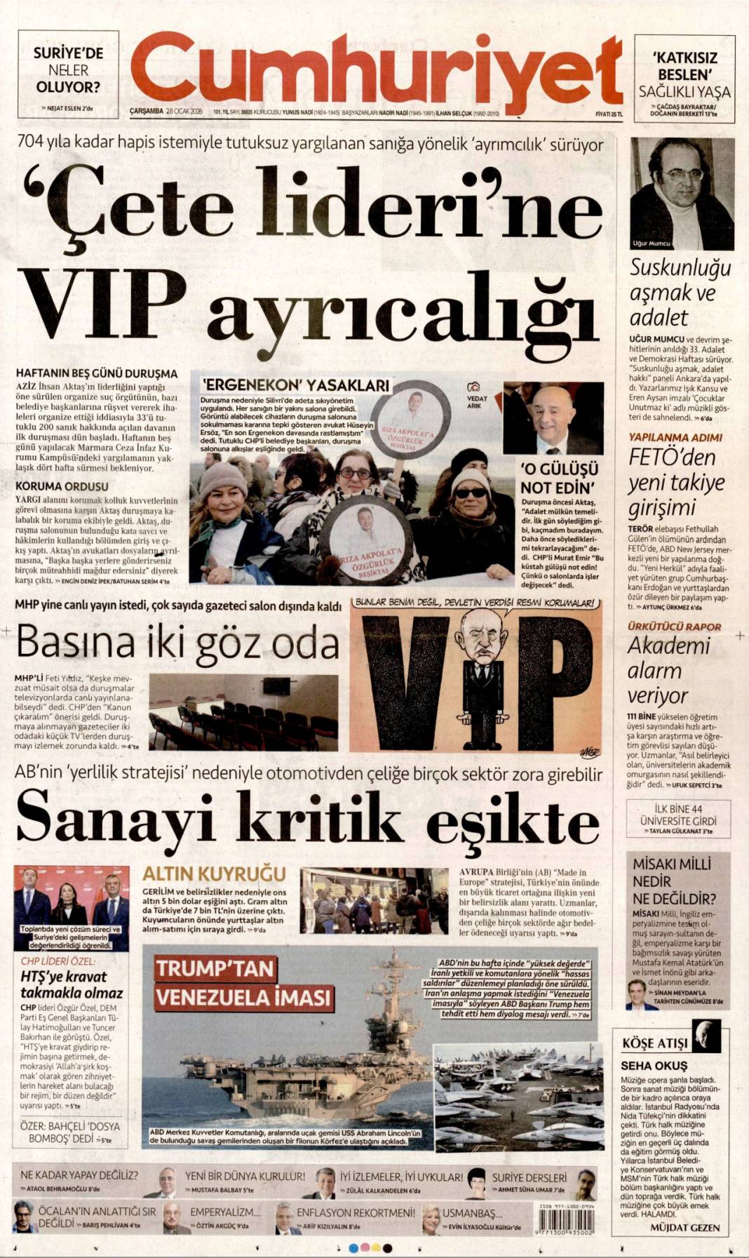 Trump'ı çıldırtan anlaşma: 28 Ocak 2026 Çarşamba güncel gazete manşetleri 5