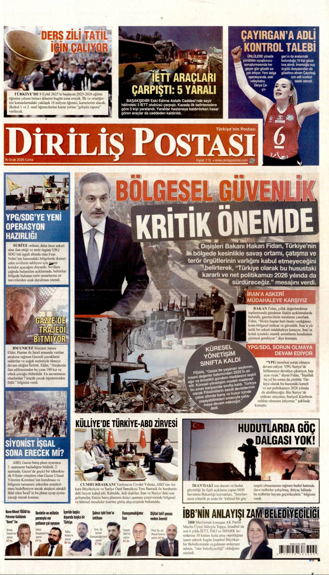 Bağımlılık terör kadar tehlikeli: 16 Ocak 2026 Cuma güncel gazete manşetleri 14