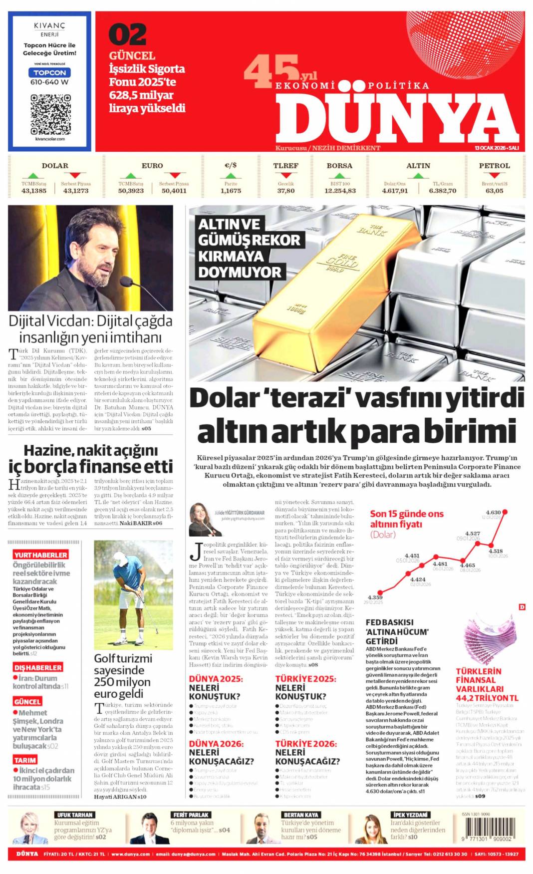 İran'da enformasyon savaşı: 13 Ocak 2026 Salı güncel gazete manşetleri 11