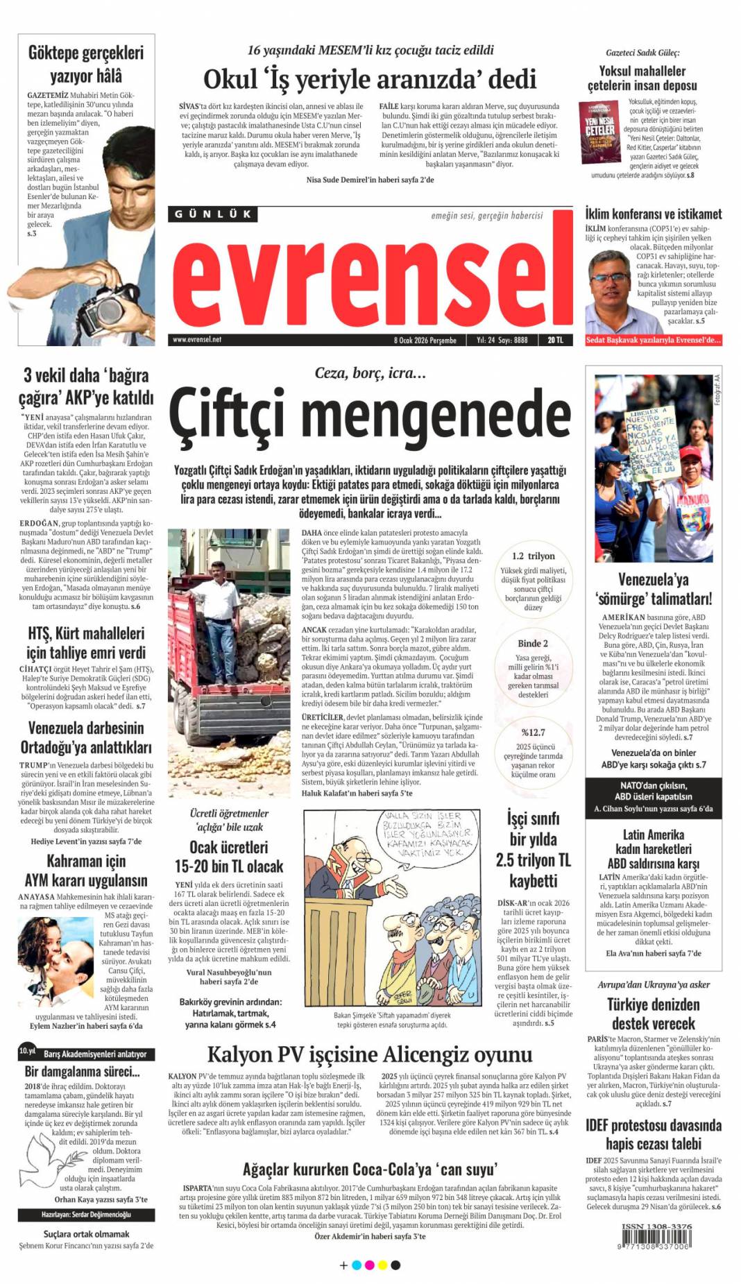 Küresel fırtınadan selametle çıkacağız: 8 Ocak 2026 Perşembe güncel gazete manşetleri 14