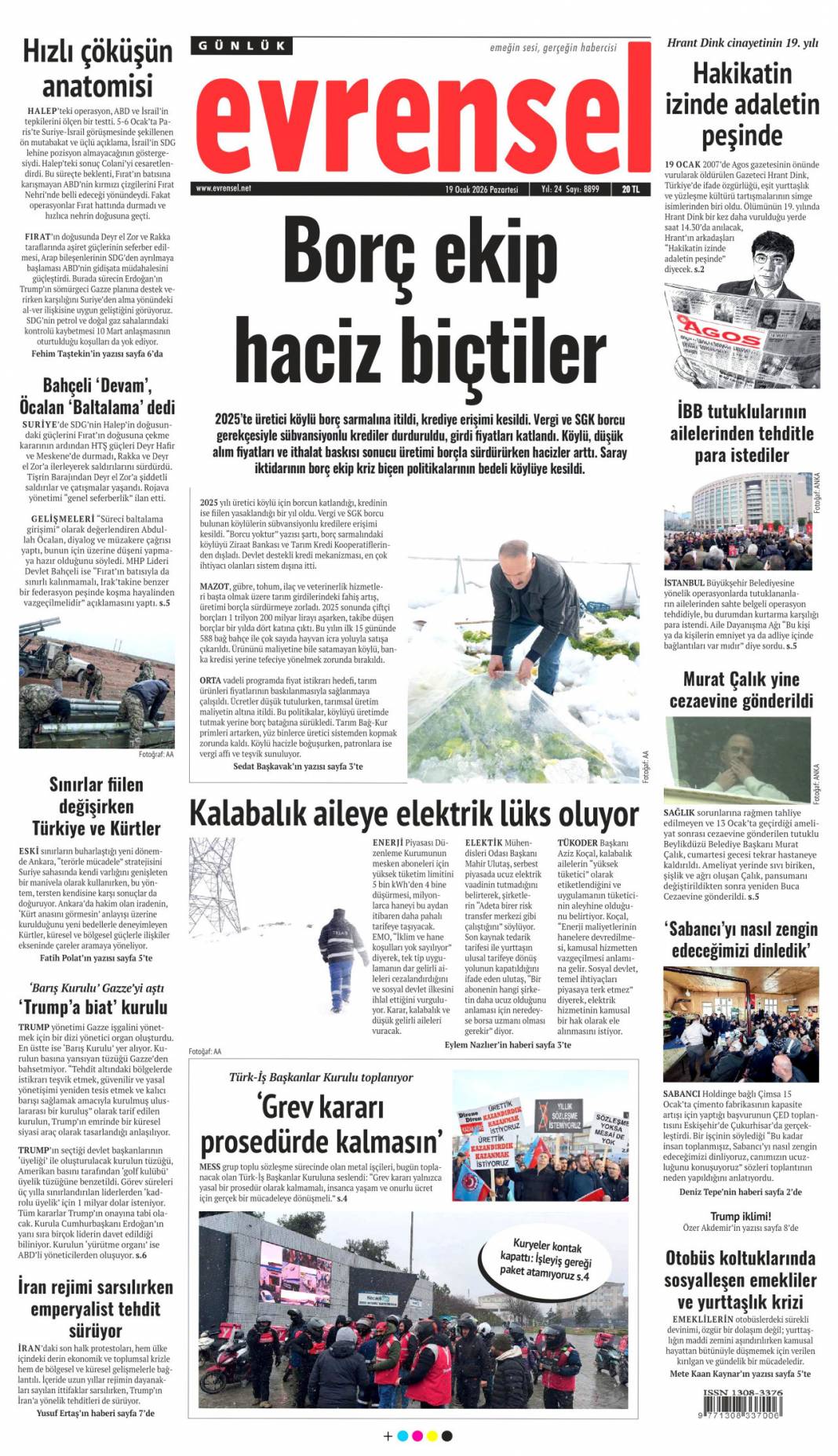 SDG diz çöktü Şara tek lider: 19 Ocak 2026 Pazartesi güncel gazete manşetleri 10