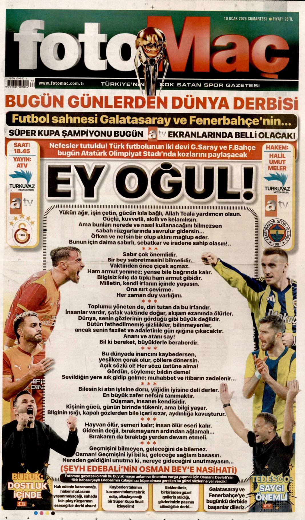 Dijital kuşatma büyük tehlike! 10 Ocak 2026 güncel gazete manşetleri 25