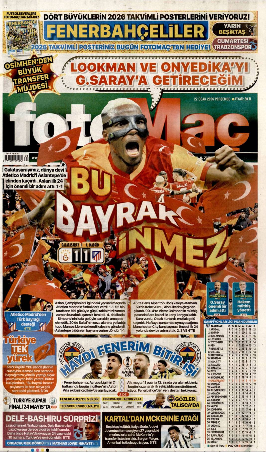 Bayrağımıza saldırılanlar hesap verecek: 22 Ocak 2026 Perşembe güncel gazete manşetleri 25