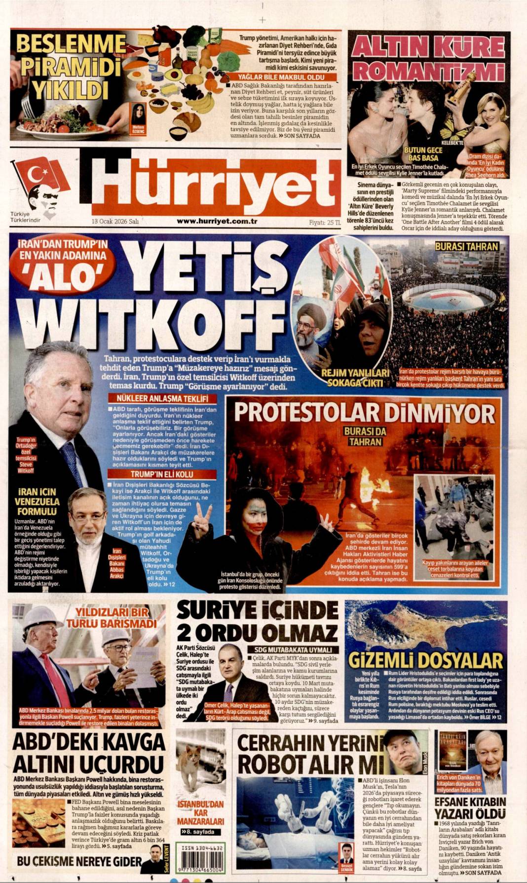 İran'da enformasyon savaşı: 13 Ocak 2026 Salı güncel gazete manşetleri 5