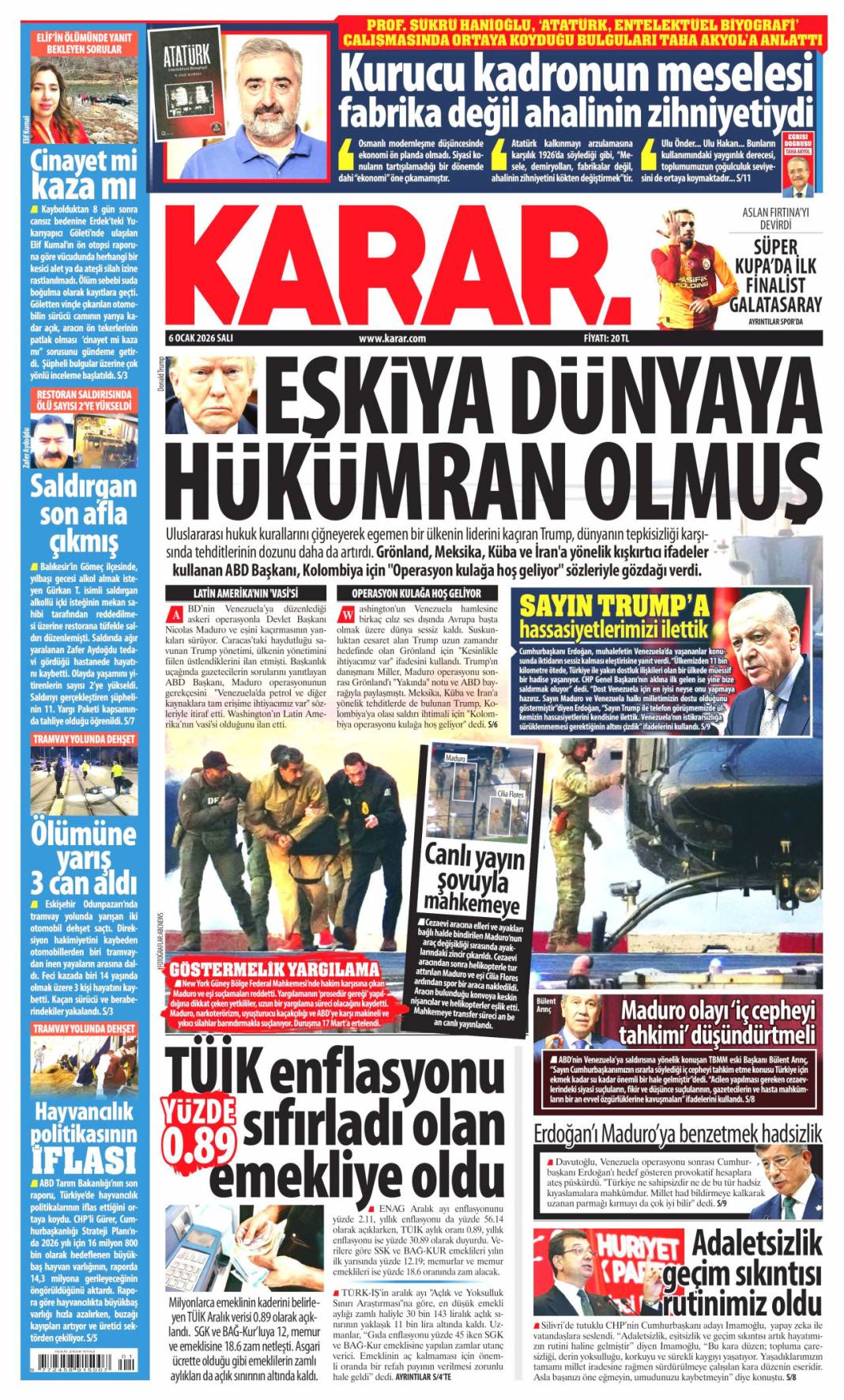 Vahşi Batı geri geldi: 6 Ocak 2026 Salı güncel gazete manşetleri 16