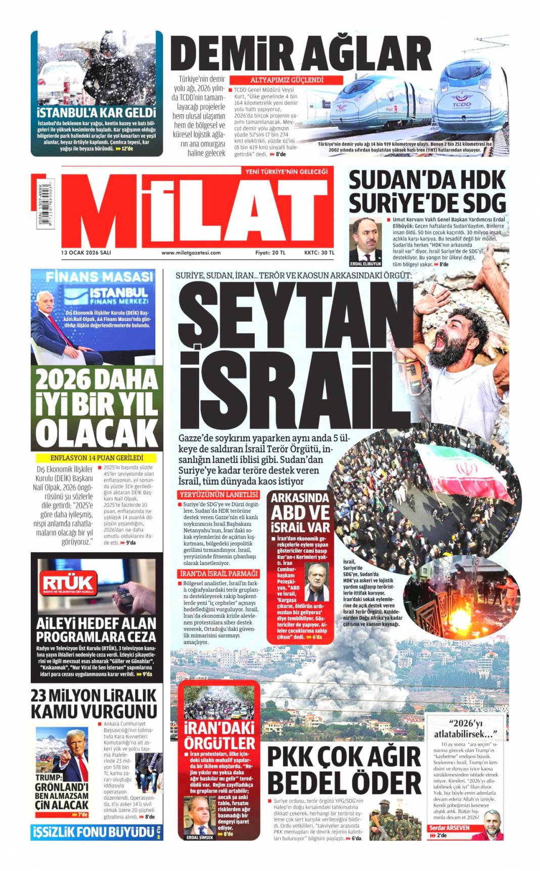 İran'da enformasyon savaşı: 13 Ocak 2026 Salı güncel gazete manşetleri 15