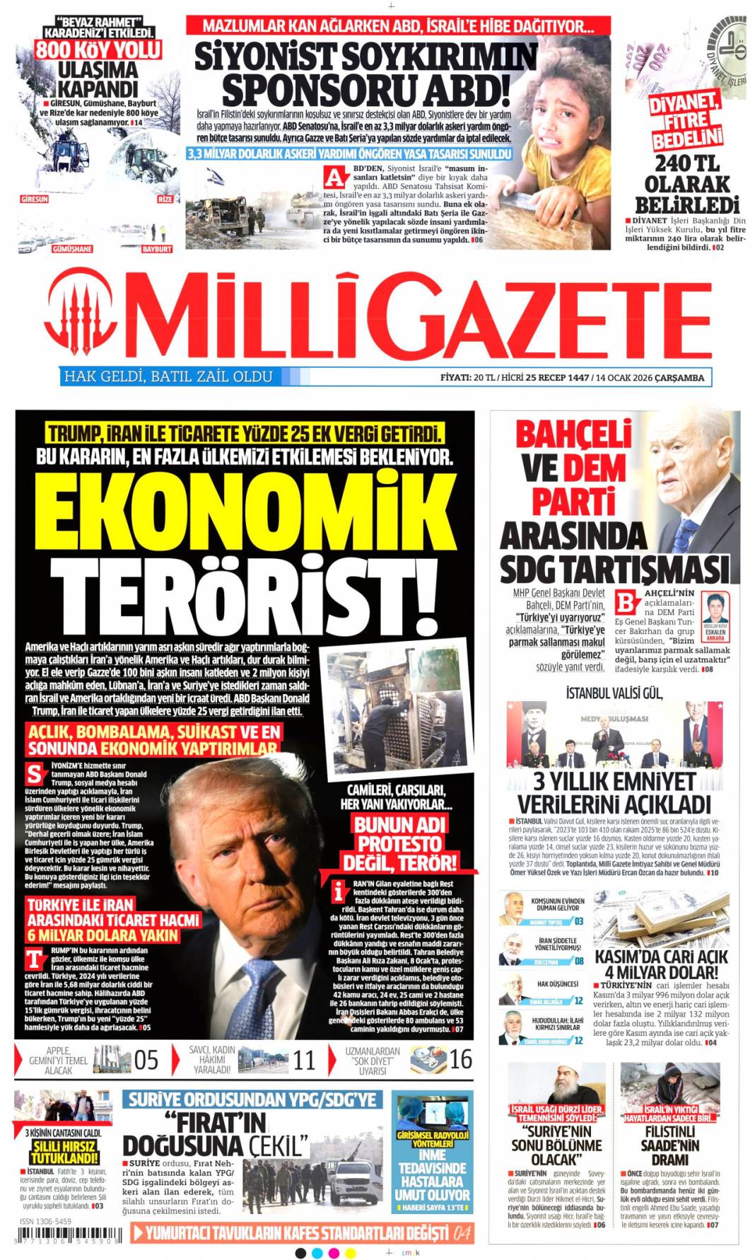 A takımının jetinde uyuşturucu partisi: 14 Ocak 2026 Çarşamba güncel gazete manşetleri 21