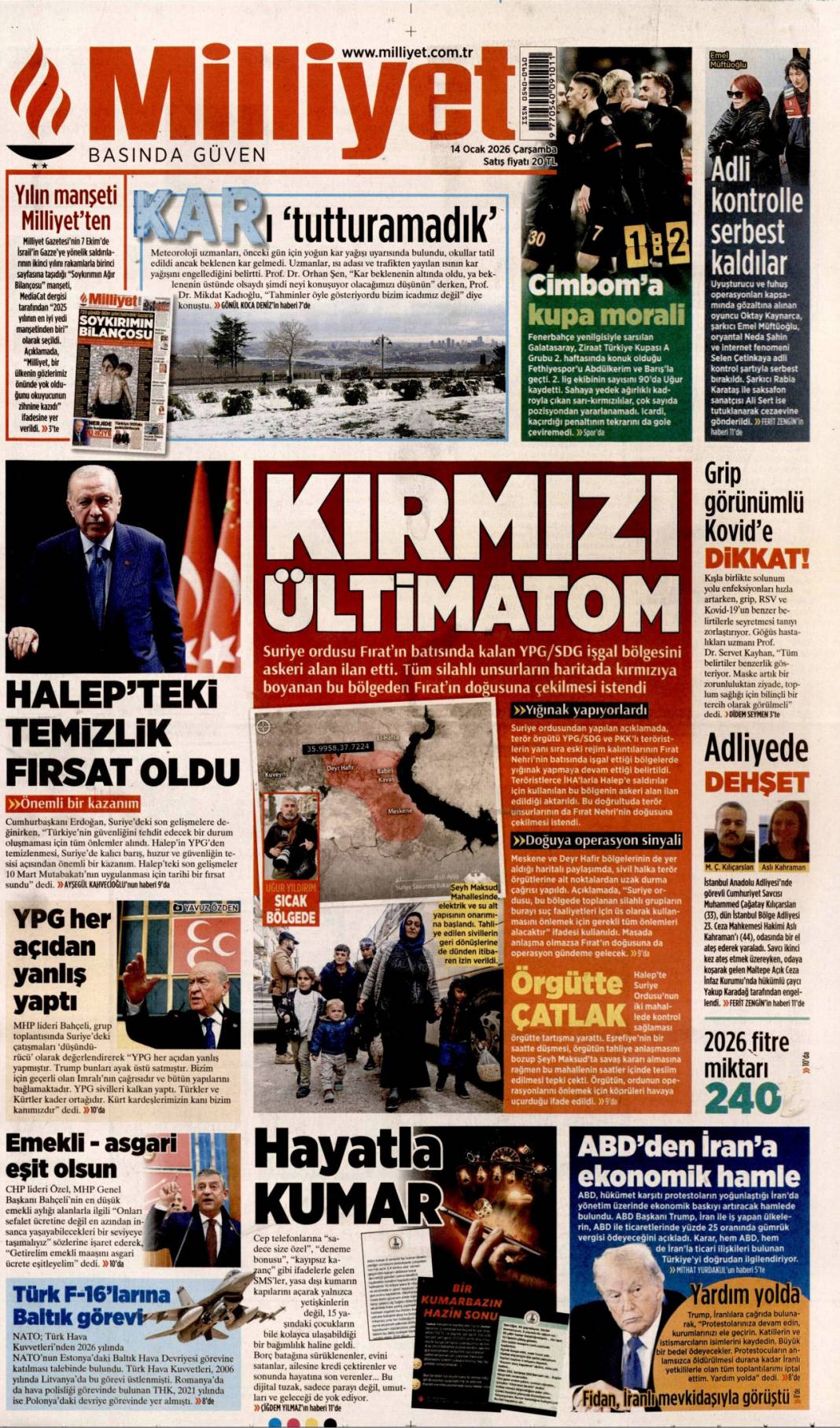 A takımının jetinde uyuşturucu partisi: 14 Ocak 2026 Çarşamba güncel gazete manşetleri 5