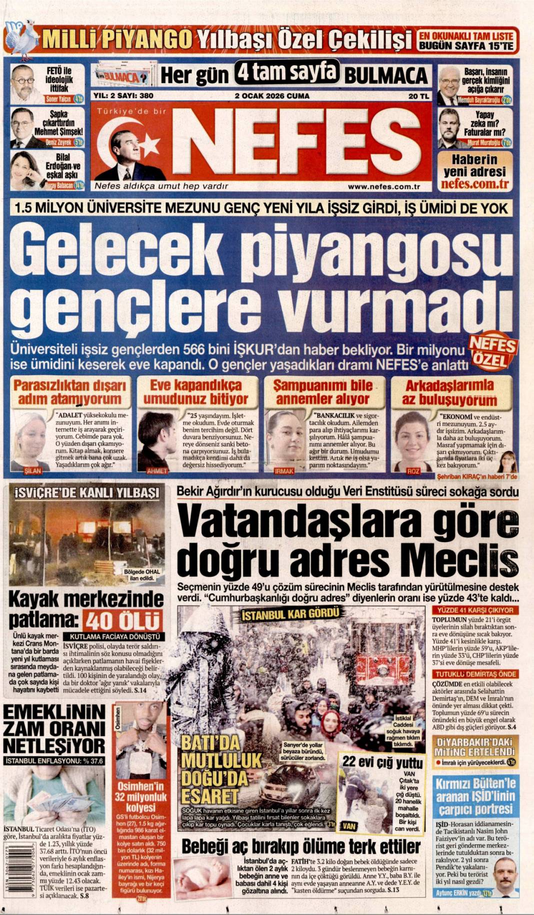 Türkiye susmadı, Gazze'yi unutmadı: 2 Ocak 2026 Pazartesi güncel gazete manşetleri 9