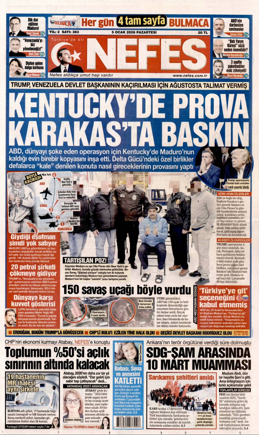 Maduro'ya ihanet en yakınından: 5 Ocak 2026 Pazartesi güncel gazete manşetleri 14