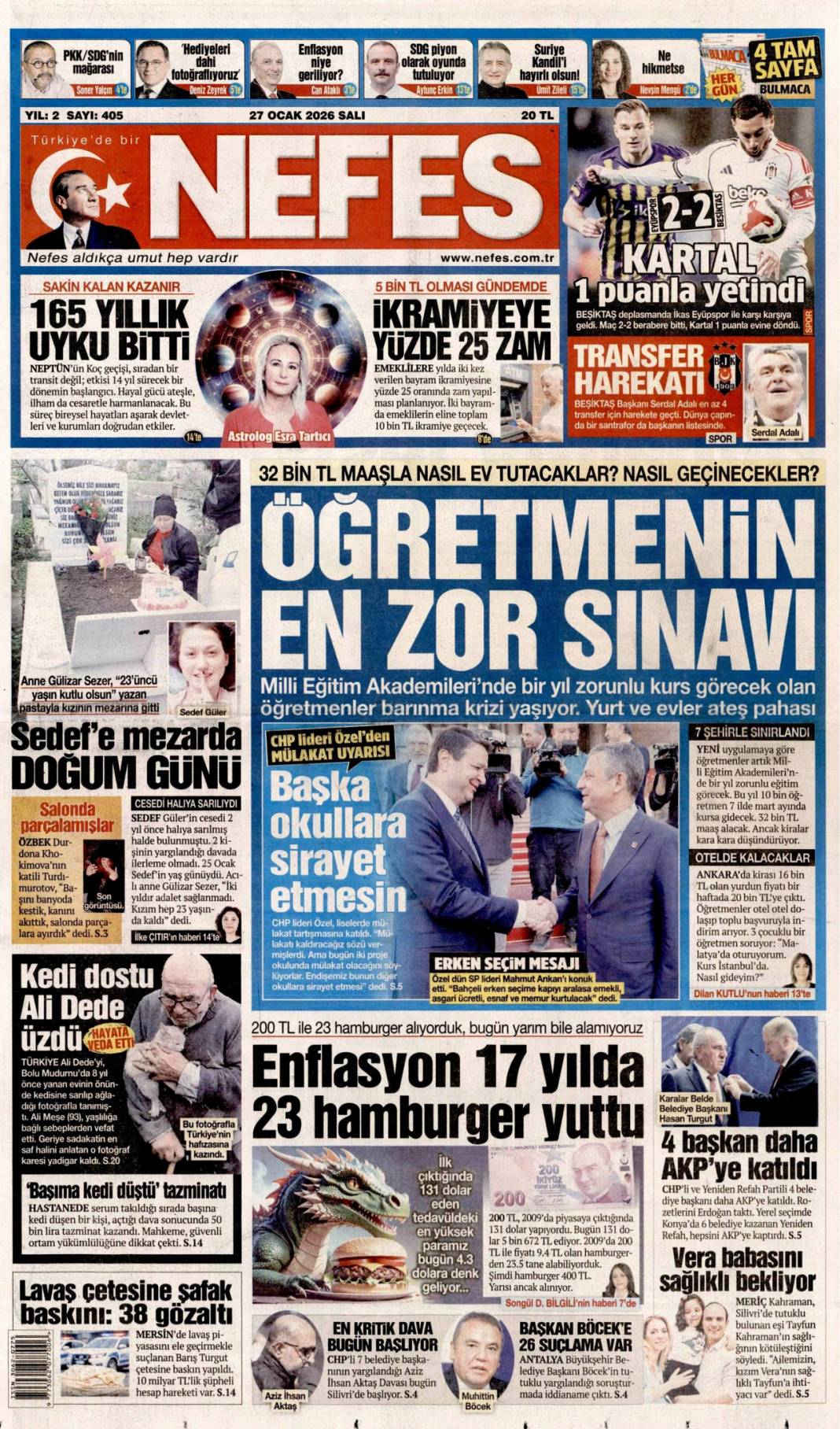 Patronlar gelince bana haber verin: 27 Ocak 2026 Salı güncel gazete manşetleri 22