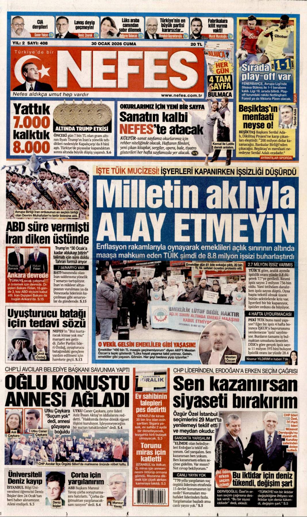 Asra Türk dünyasının mührünü vuracağız! 30 Ocak 2026 Cuma, güncel gazete manşetleri... 20