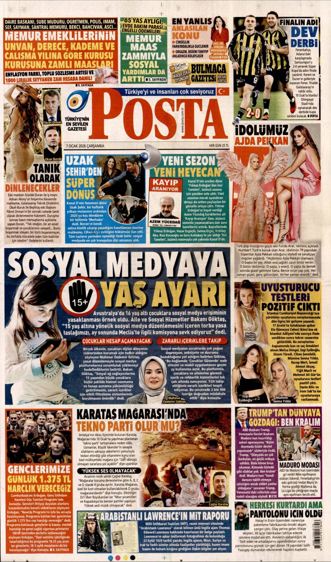 Gençlere 5 destek: 7 Ocak 2026 Çarşamba güncel gazete manşetleri 21