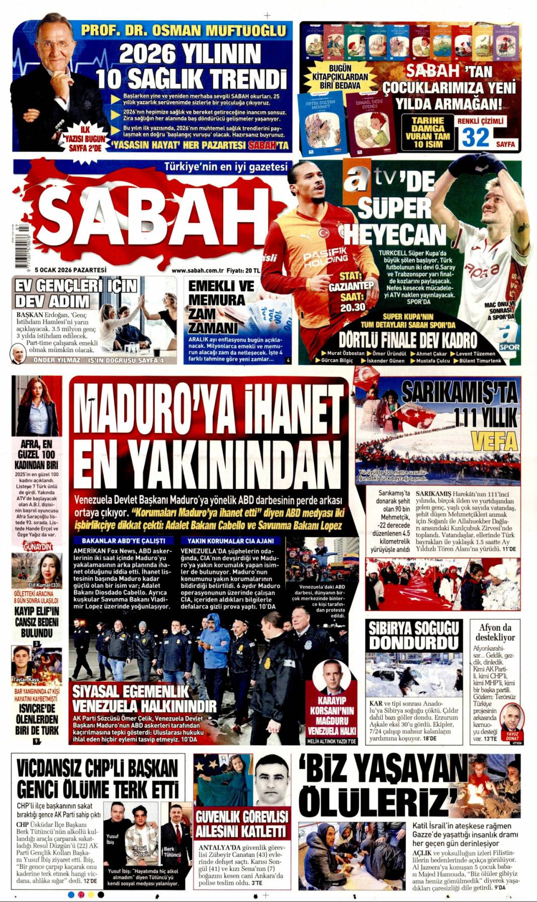 Maduro'ya ihanet en yakınından: 5 Ocak 2026 Pazartesi güncel gazete manşetleri 1